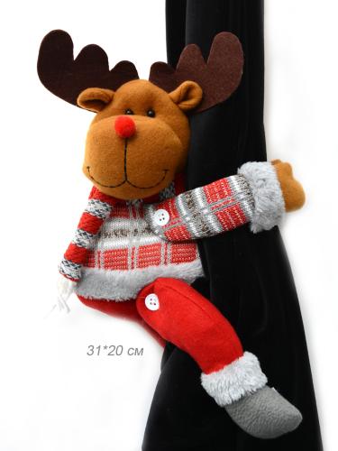 Новогоднее украшение Олень 31*20 см / Е106 /уп 100/ на липучках