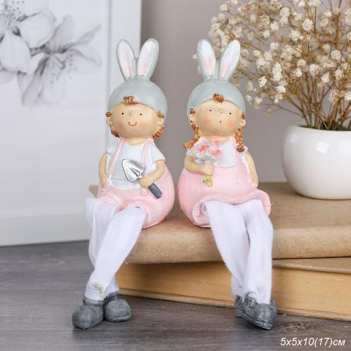 Фигурка Мальчик/Девочка висячие ножки / TD-113 /уп 2/240/Пасха