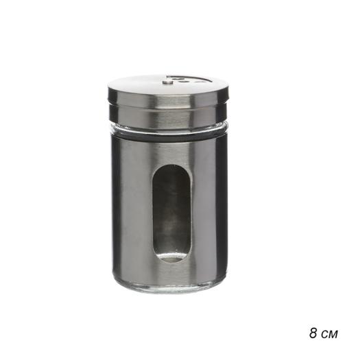 Емкость для специй 8 см с окном / L-100-15 /уп 12/144/ нерж