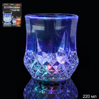 Стакан светящийся 200 мл Ананас пластик / RN-253 /уп 210/ УЦЕНКА/ Не светятся