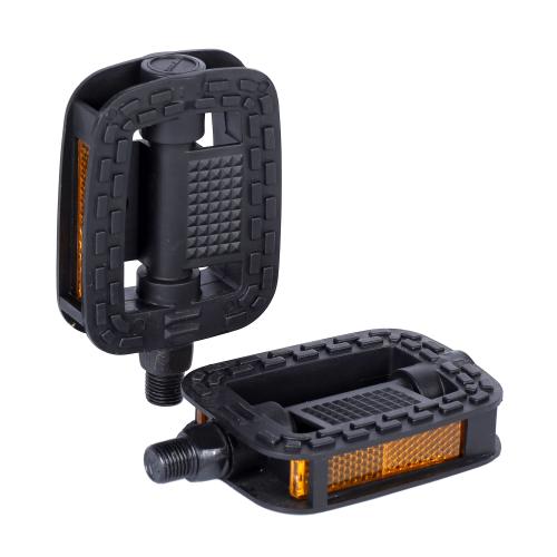 Педаль KIDS MIXIEER MX-P604S, 1/2 резьба, PP корпус, W/O подшипник, 90х70мм, с рефлектором, 4S ось, black, 1 пара /уп100/