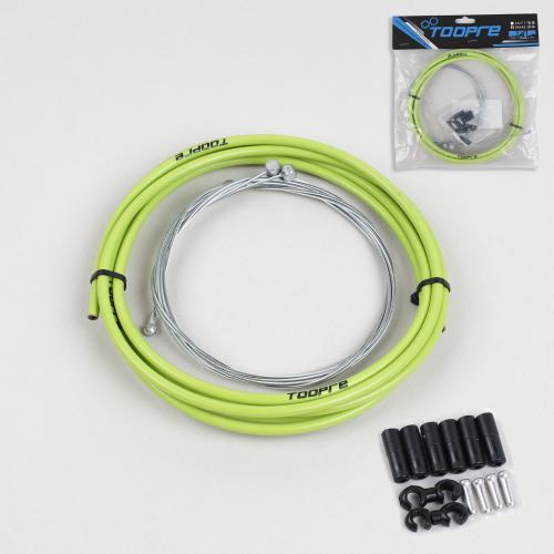 Комплект оплетки и тросов велосипеда на тормоза. 1 Оплетка/2 троса/наконечники/зажимы. TOOPRE SCS-002. желтый  /уп 100/