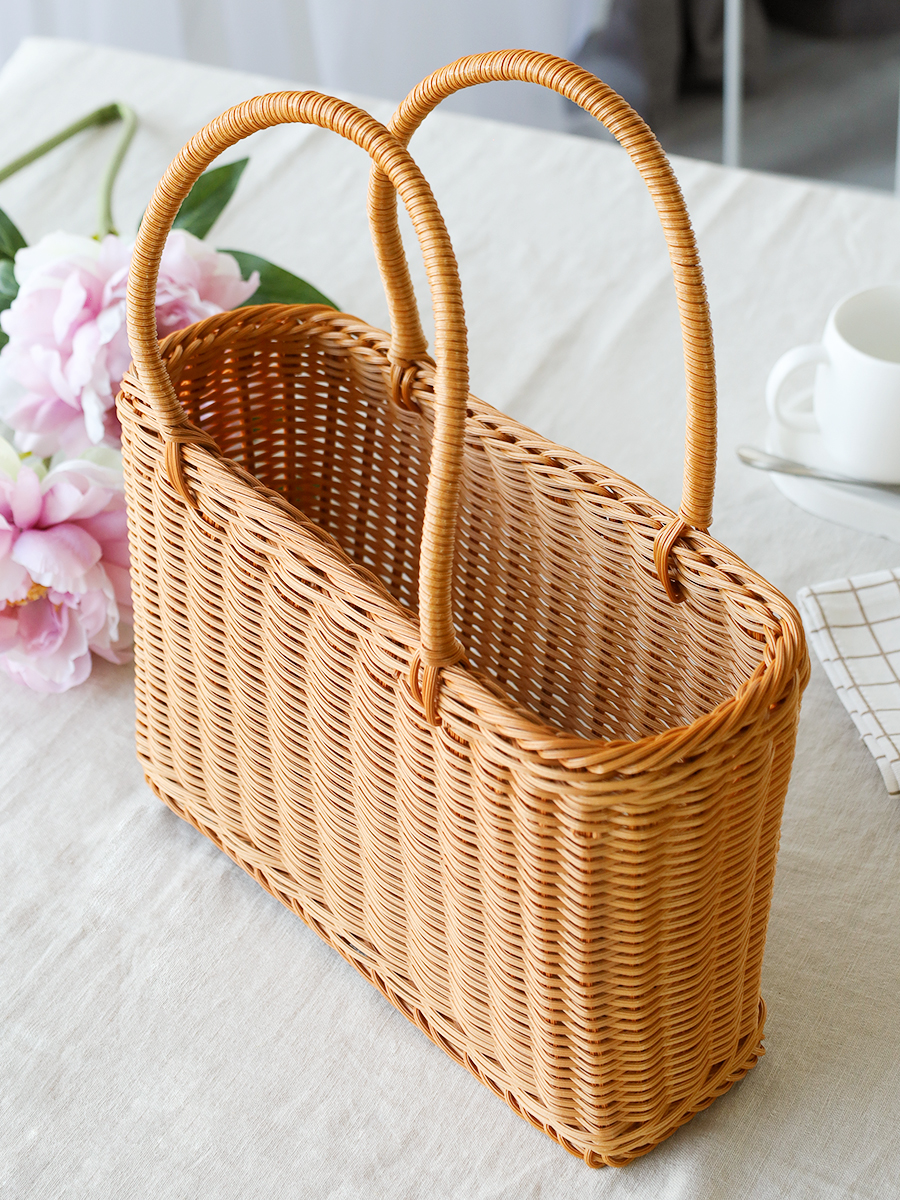 Корзина плетеная пластик 32x15x20 см / SGS-01 /уп 50/