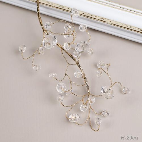 Ветка декоративная стеклярус 29 см / CW0427-17 /уп 720/