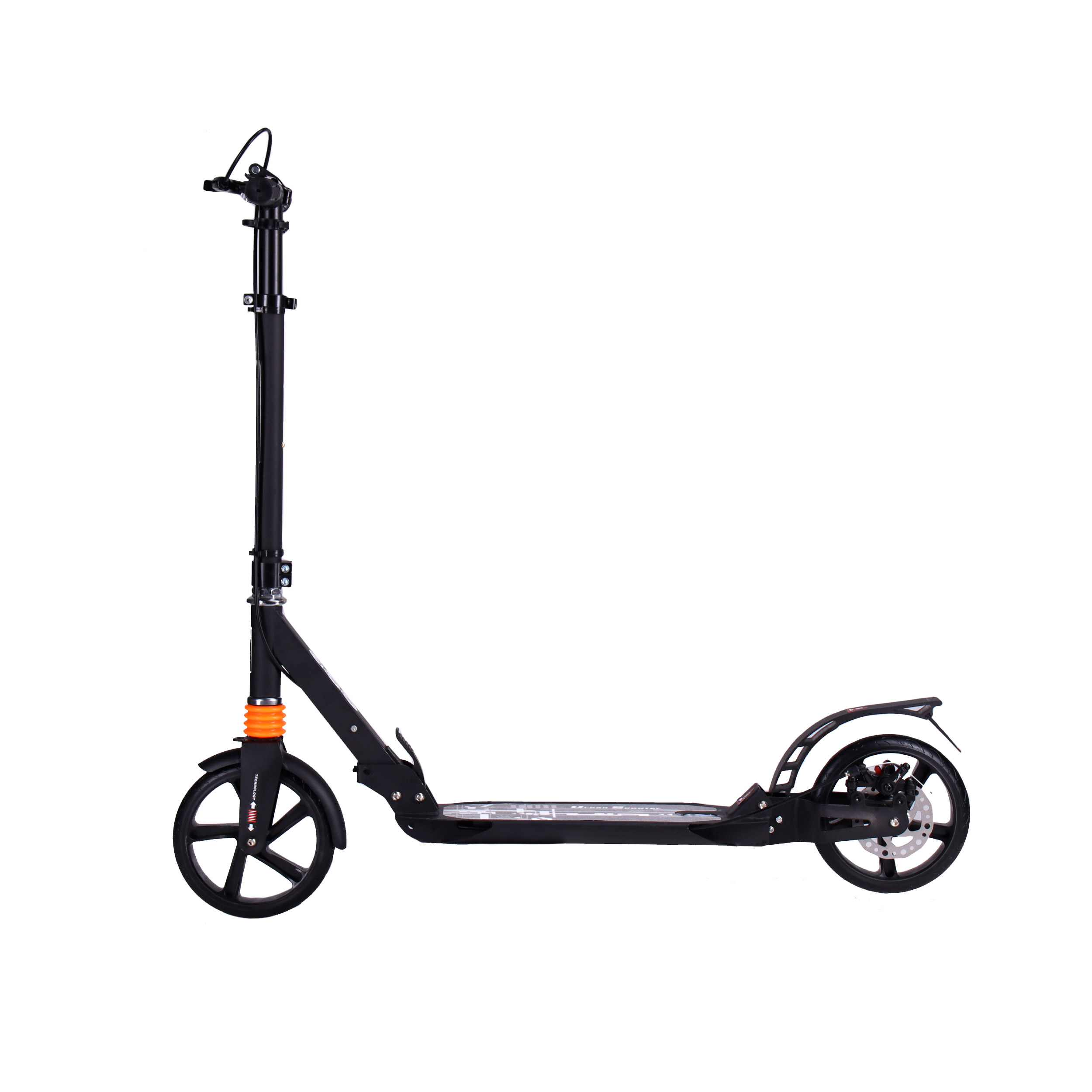 Самокат 2-х колесный с дисковым тормозом / GT200GB /уп 6/черный