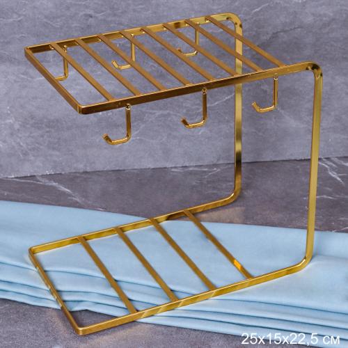 Подставка для чайных наборов на 6 персон Барокко 25x15x22.5 см / VD-127 /уп 35/gold