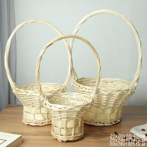 Корзина плетеная 3 штуки шляпка 28х17/25х16/18х14 см / S/3 22-89 /уп 40/