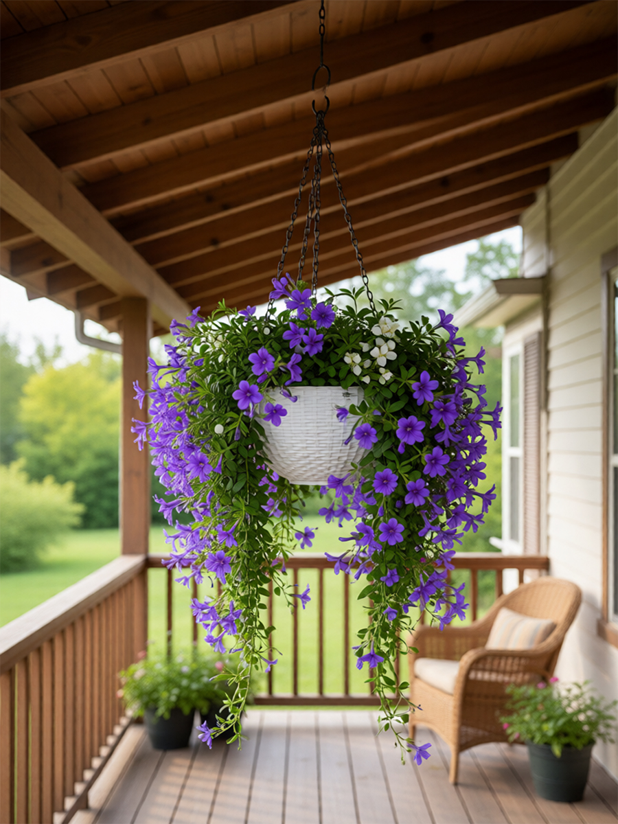 Кашпо подвесное пластик 16х11 см БЕЛЫЙ 1,2 литра / P7207 /уп 160/753929     