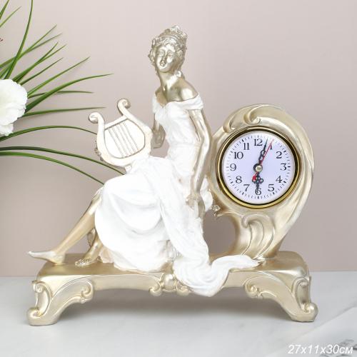 Часы статуэтка Дама с арфой 27х11х30 см / 28-679 /уп 12/