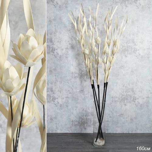 Сухоцвет набор 5 штук 160 см / WF-078 /уп 15/60/белый