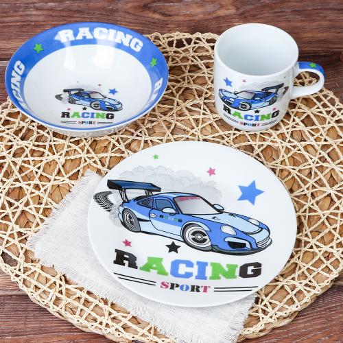 Набор посуды 3 предмета Машинка / C660# /уп 12/