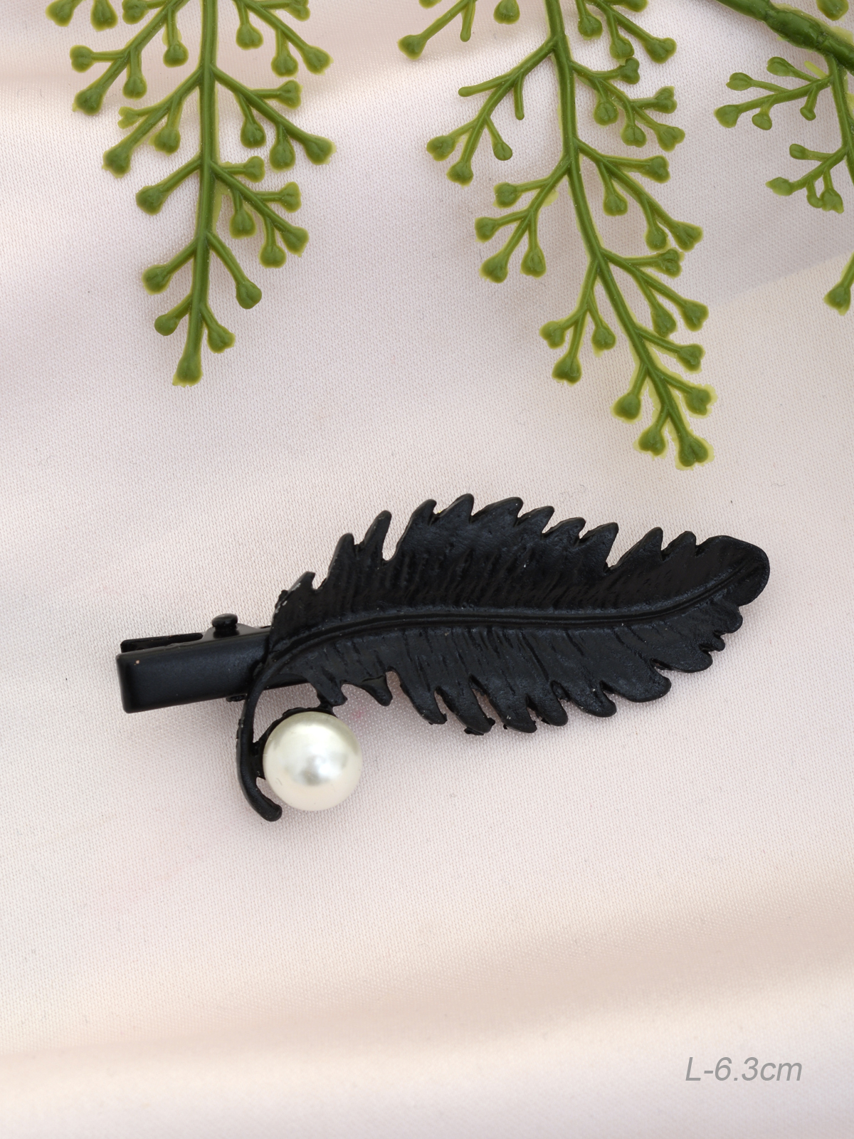 Заколка-зажим для волос 6,3 см / GTJ-5 /уп 12/микс/жемчуг