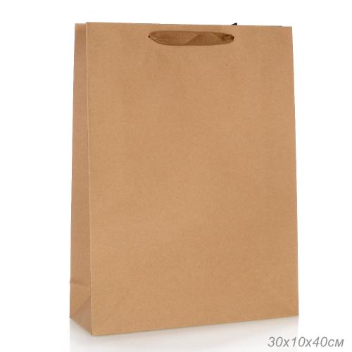 Пакет подарочный 40х30х10 см крафт / LT-211XL /уп 12/240/260 г