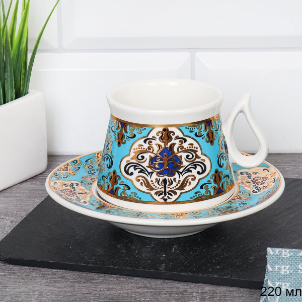 Чайная пара 2 предмета 220 мл восточная форма / QN22 /уп 12/