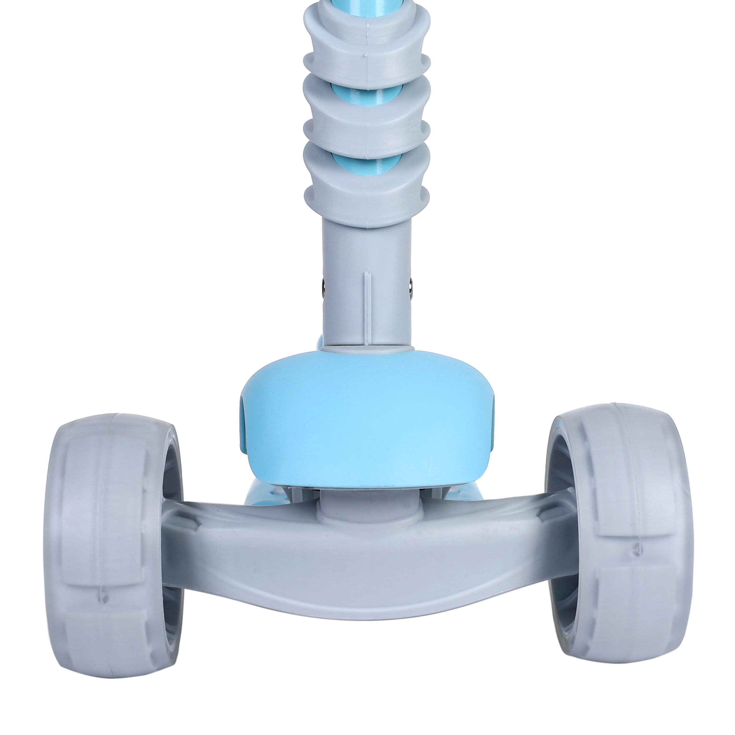 Самокат трёхколёсный  с сиденьем и родительской ручкой для детей от 2-х лет Yeenot 4110D светящиеся колёса PU 120x50 цвет нежно-голубой /уп 6/