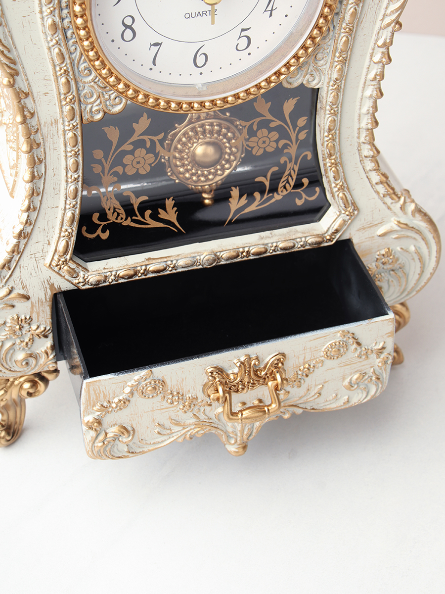 Часы настольные 28 см бежевые / 63317E /уп 18/ музыкальные