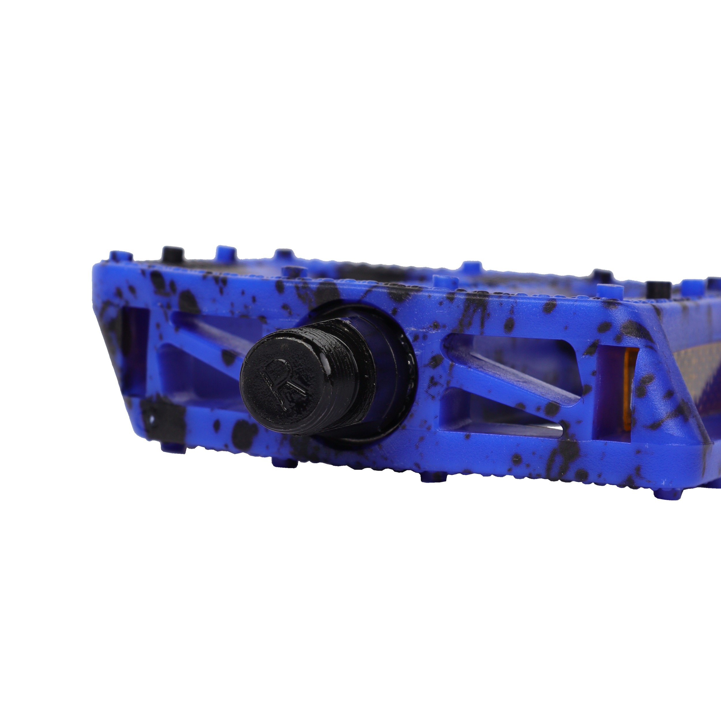 Педаль BMX COMIRON MX-P657, 9/16 резьба, PP корпус, сталь. подшипник, 108х98мм, с рефлектором, W/T print black-blue, 1 пара /уп50/