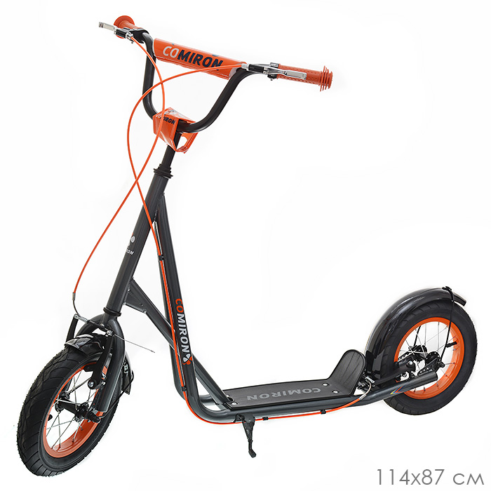 Самокат внедорожный с крыльями 12" COMIRON GRAVEL GTS02M серый /уп 1 /