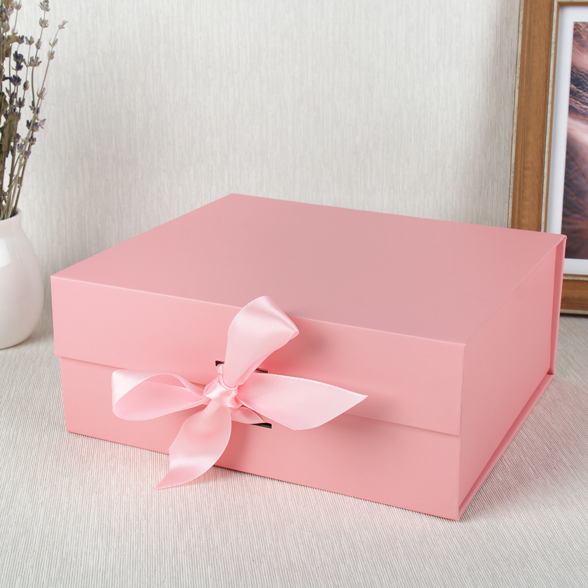 Коробка подарочная складная 20х18 см / Z225-1293 /уп 72/ розовая