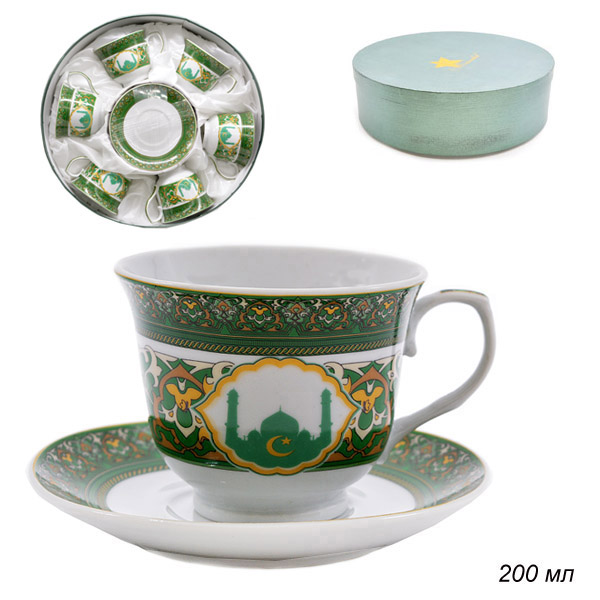Чайный набор 12 предметов / СА-2239А /уп 8/ зеленый