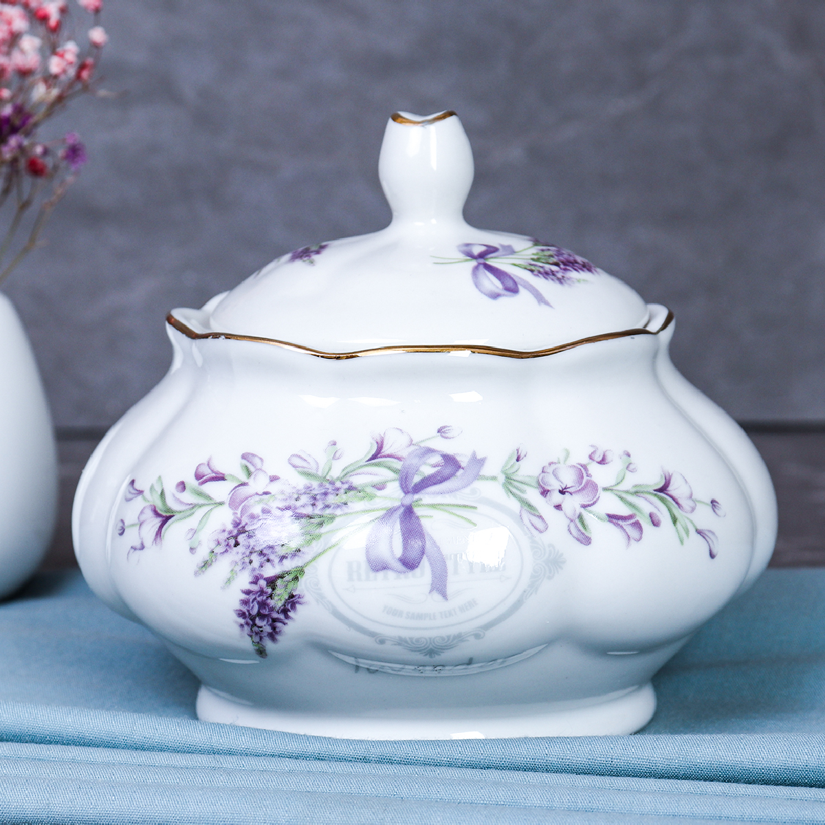 Сахарница 340 мл / FY22003 АКЦИЯ /уп 36/ Лаванда