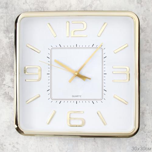 Часы настенные 30х30 см / WS-5733A /уп 20/золото