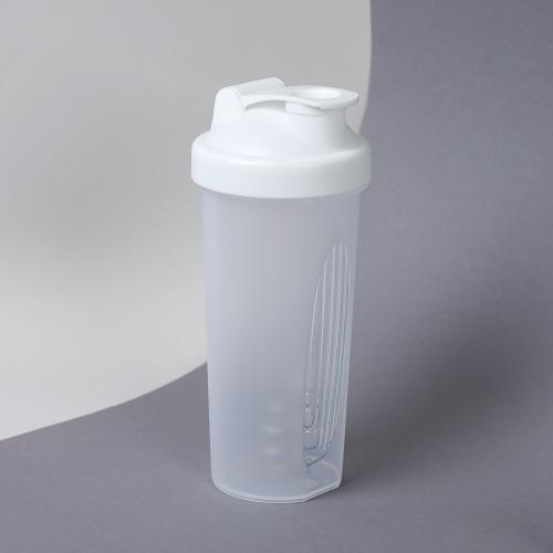 Бутылка/Шейкер SIMPLE SHSA-600 белый, для спортивного питания 600ML/уп72