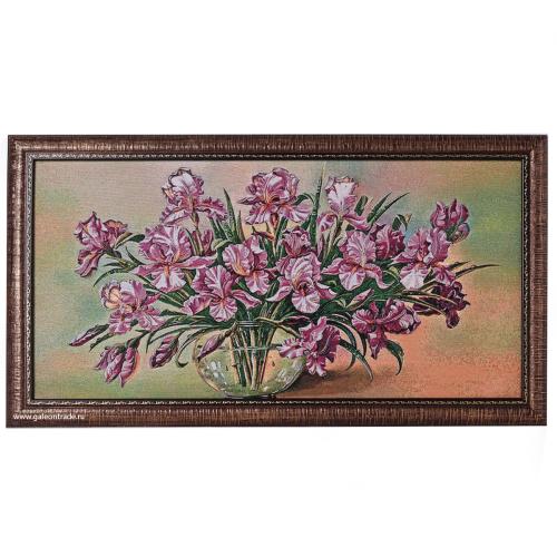Картина гобелен 30х60 Ваза с ирисами /M065 /10039-2 /