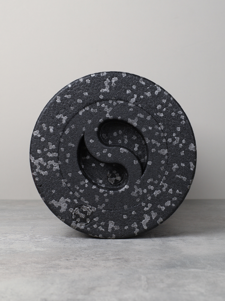 Набор массажный для МФР 5в1 / Ролик 37Х15 / мяч 8см /двойной мяч 16Х8 / массажный конус 9.8Х8  / массажная полусфера 9.8Х4.5 / Black+ Gray /уп 12