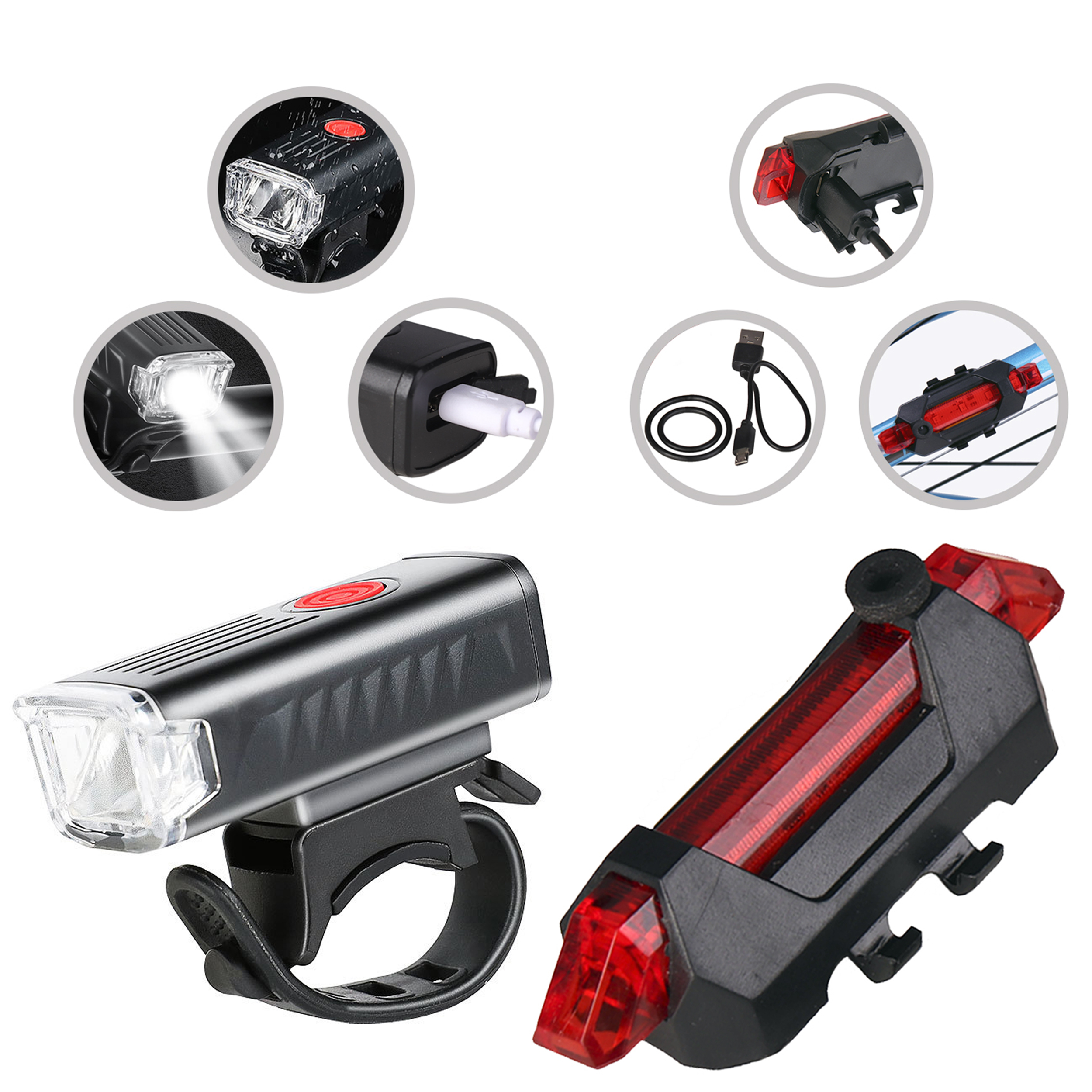 Фонарь передний COMIRON "FR21" корпус: ABS; свет: XPG LED, 400lm; аккумулятор 700 mAh, USB, влагозащищённый. /уп 125/500/