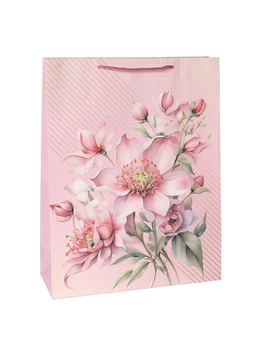 Пакет подарочный 31x40x12 Цветы / 24089L /уп 12/360/