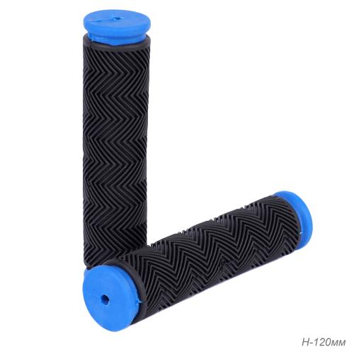 Грипсы 120 мм. "Ёлочка". Материал: PVC / 2 шт / Цвет черный-синий /уп 200