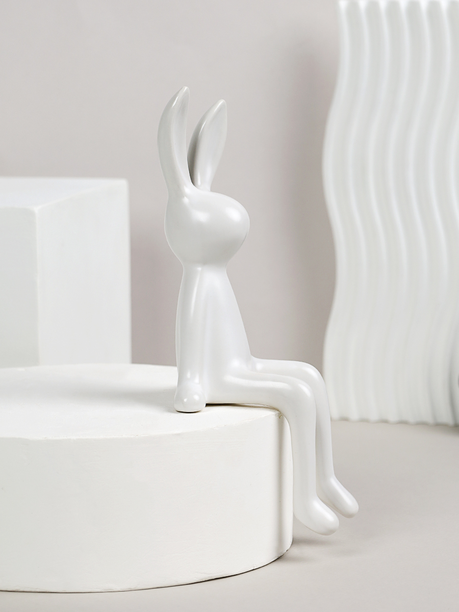 Статуэтка Кролик 21 см / HBC-101 /уп 30/белый