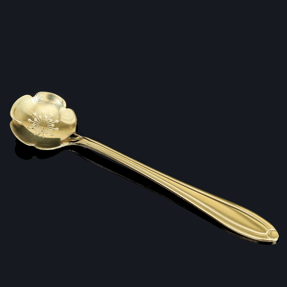 Ложка чайная золото Цветочек / MJ016 /G-476 /уп 100 /