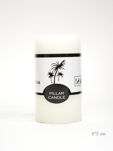 Свеча столбик белая 5x9 см / G354-11 /уп 72/