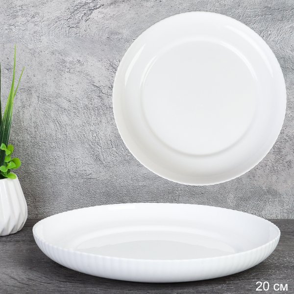 Тарелка обеденная 203 мм Вертикаль белая / FLSLQP80 (WHITE) /уп 6/48/ 