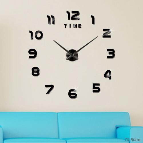 Часы аппликация 3D 70-80 см / ZH00210B/2 /уп 60/ черные