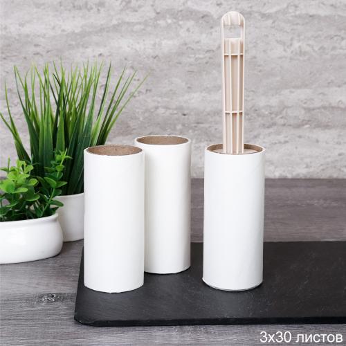 Щетка для одежды роликовая и сменный ролик 3х30 листов / 10-3 /уп 96 / OPP