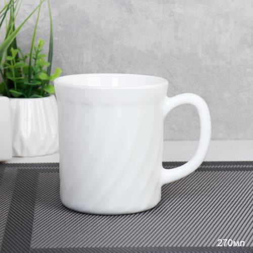 Кружка 270 мл 9 см рифленая белая / XW250 (white) /уп 6/48/