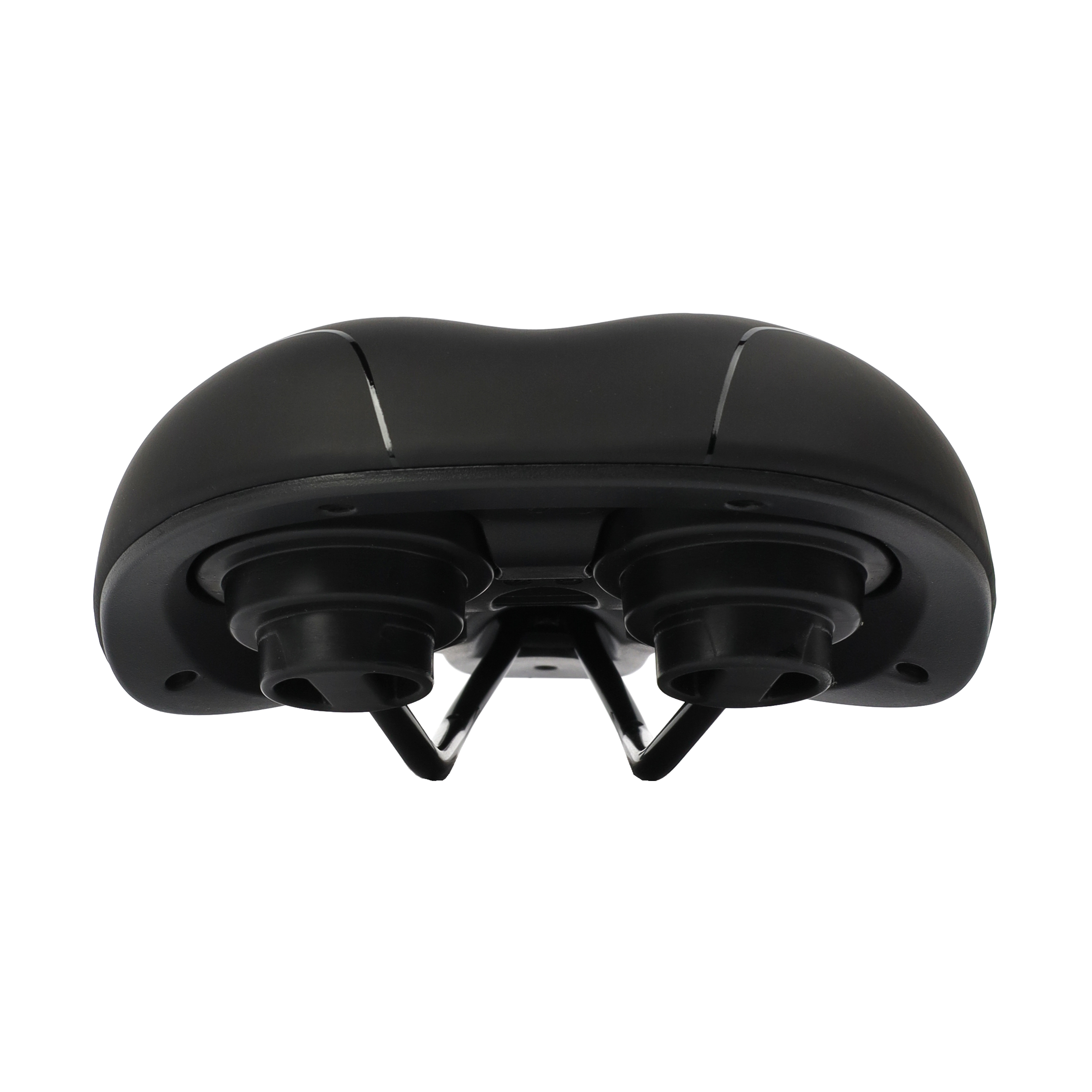 Седло велосипедное суперкомфортное COMIRON BREEZE 280x170, Технологии: DW. ED. PP. Верх: PU Soft. Цвет: Чёрный-Красный. /уп 20/