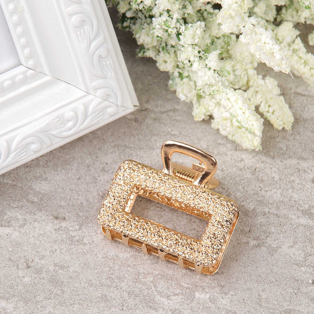 Крабик для волос 4 см / NK-5 /уп 12/металл/золото