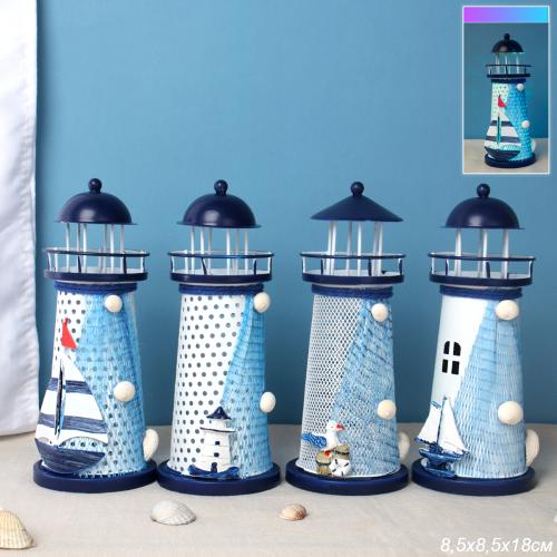 Сувенир Маяк 18 см / M003ABCD /уп 96/LED подсветка микс