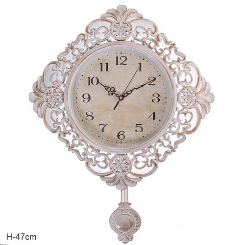Часы настенные с маятником 47 см / 8426 /уп 12/ белые
