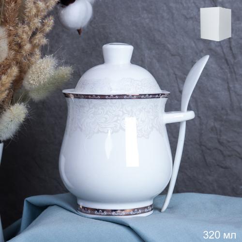 Банка для меда с ложкой 320 мл / TW-2109 /уп 48/ 