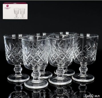 Рюмка 60 мл на ножке прямая / F207-1D / ШТУЧНО