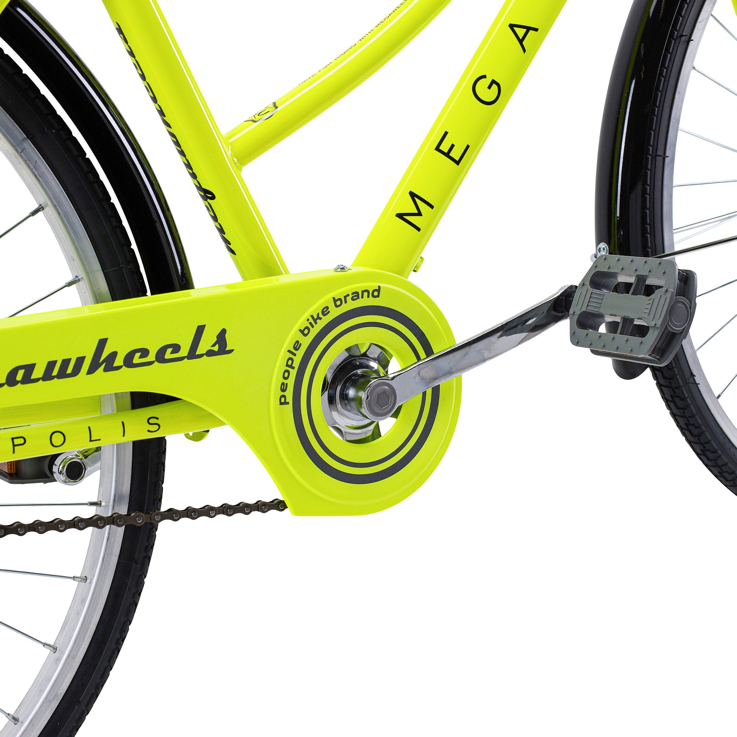 Велосипед городской MEGAWHEELS MEGAPOLIS 26" одна скорость, ножной тормоз, лайм