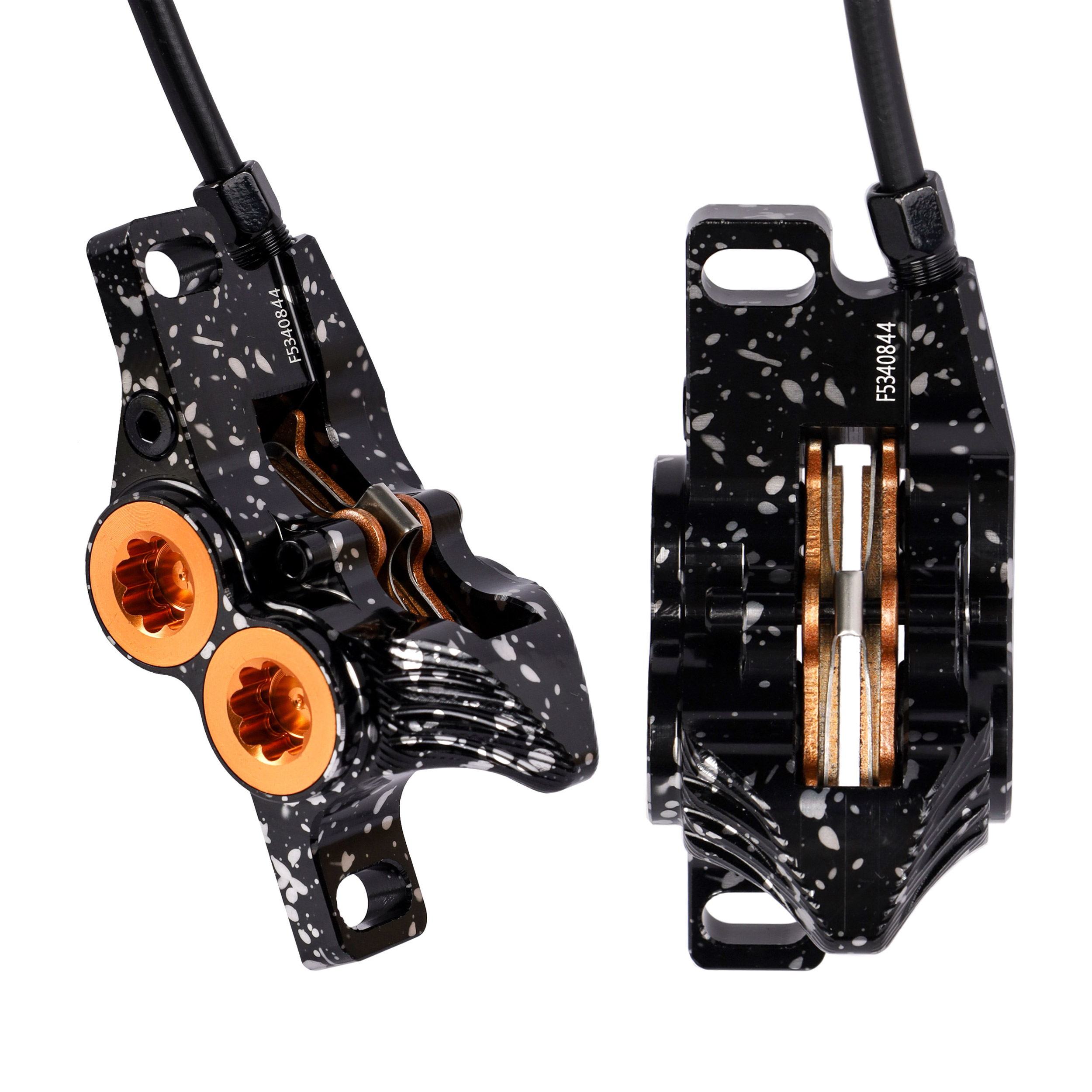 Тормозной набор дисковый гидравлический передний+задний ZEON QUANTUM BREAK 4. 4 поршня, длина передн. =950мм, задн. =1650мм., с ротором 180мм/уп 20/