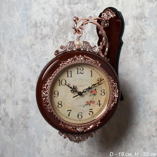 Часы настенные двухсторонние Вокзальные 19х35 см / 9887B /уп 6/