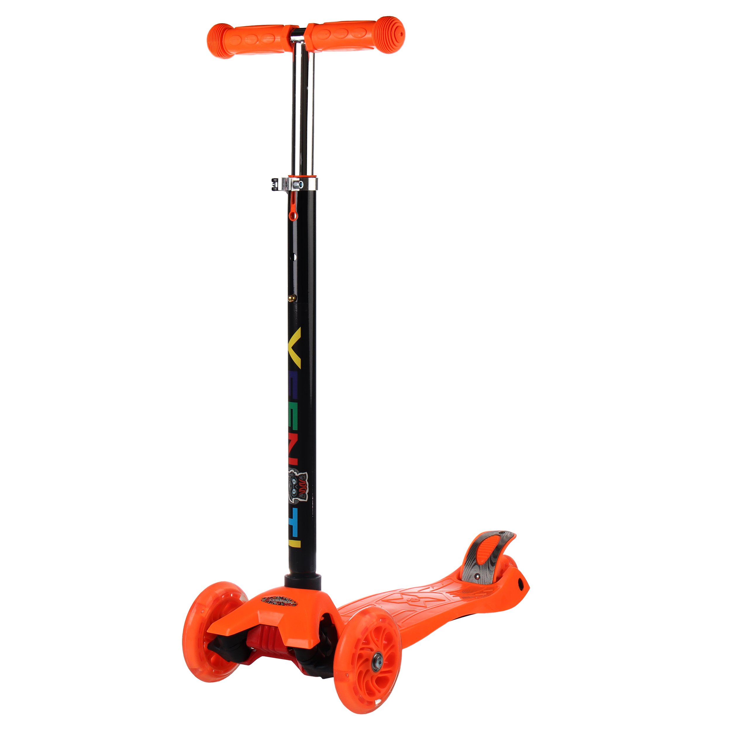 Самокат трехколесный от 3-х лет Yeenot Kids GT4108, до 50кг, вес 2.3кг, свет. колёса PU 116мм ABEC7, оранжевый, БК/уп10/ АКЦИЯ!