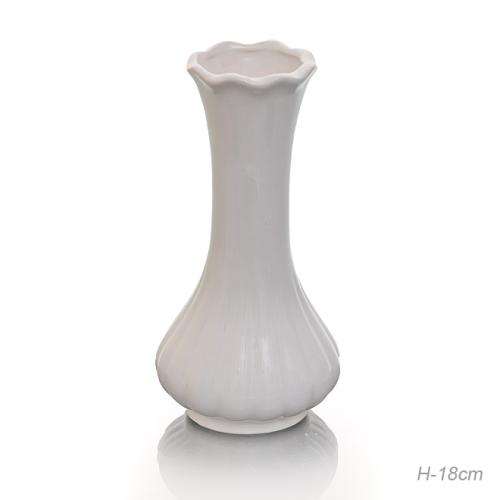 Ваза 18 см / 3165W /уп 6/48/белая